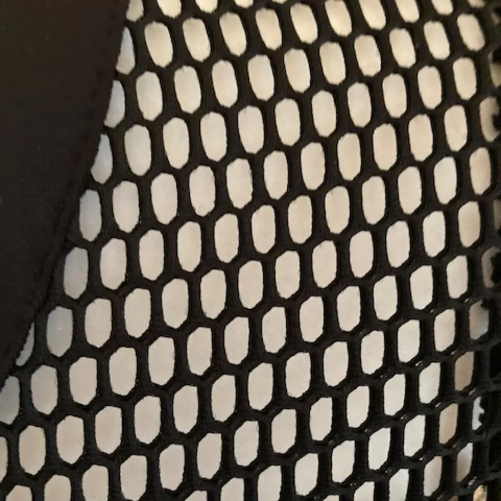 Black Mesh Zip-Front Peplum Jacket - Picture 6 of 8
